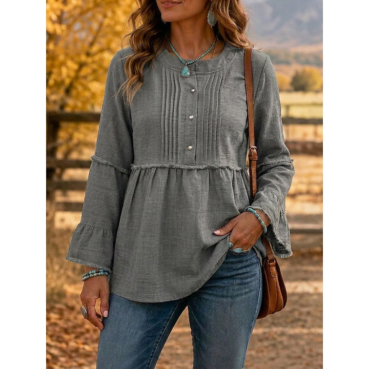 Delaney | Pleated Peplum Blouse