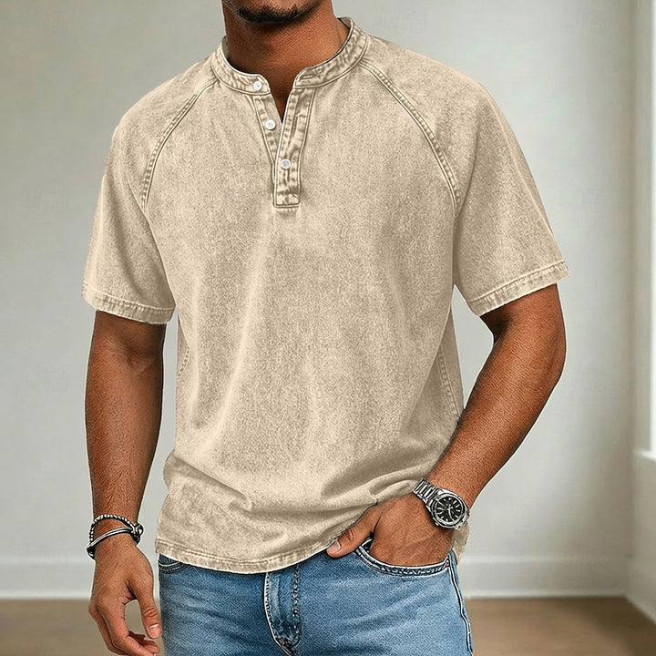 Owen | Washed Henley Shirt