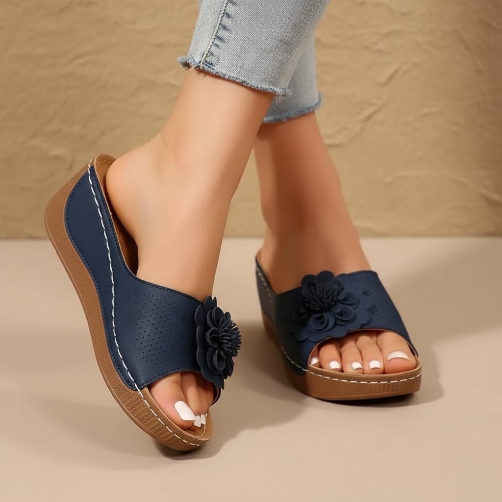 Fleur | Blossom Wedge Sandals