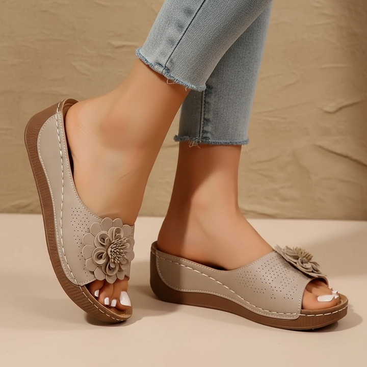 Fleur | Blossom Wedge Sandals
