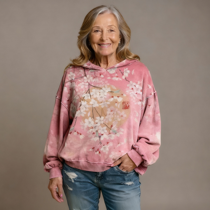 Roselle | Relaxed Blossom-Print Hoodie