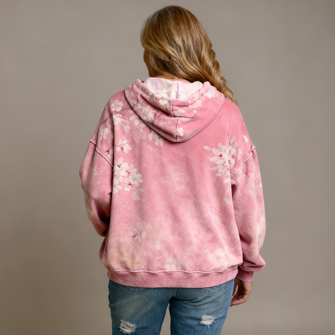 Roselle | Relaxed Blossom-Print Hoodie