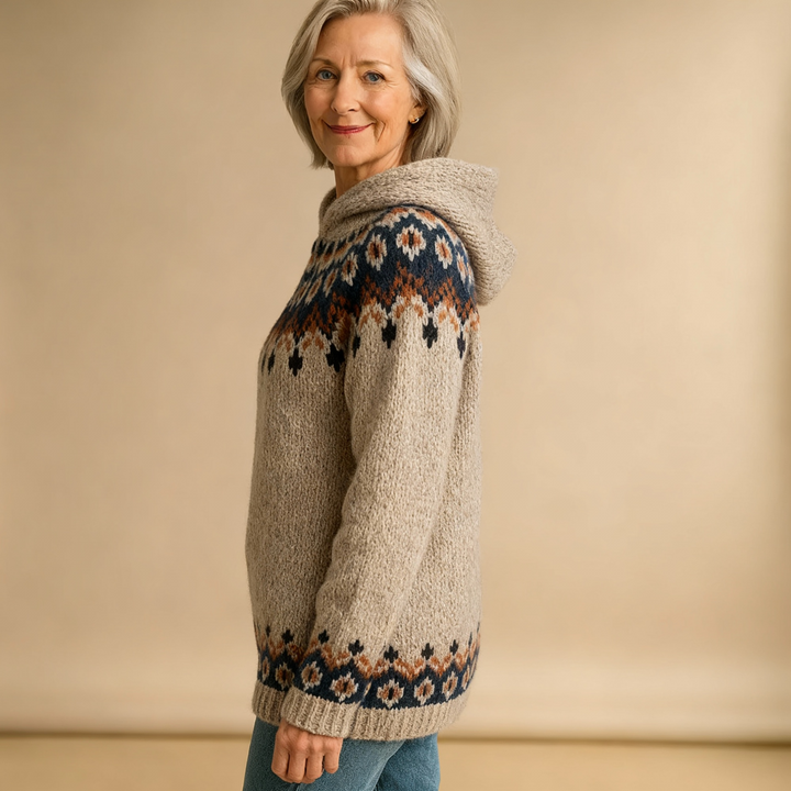 Elsie | Nordic-Patterned Hoodie