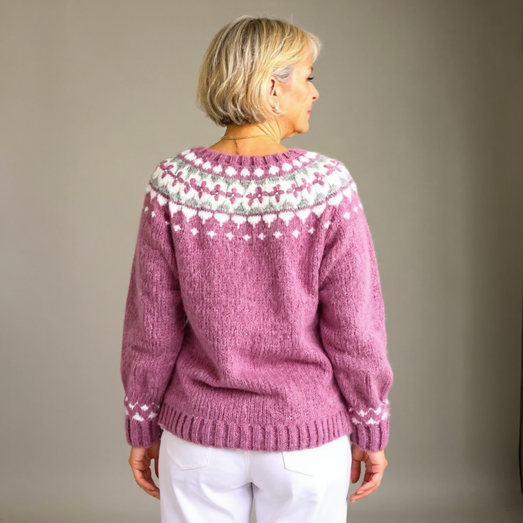 Solene | Nordic-Patterned Knit Cardigan