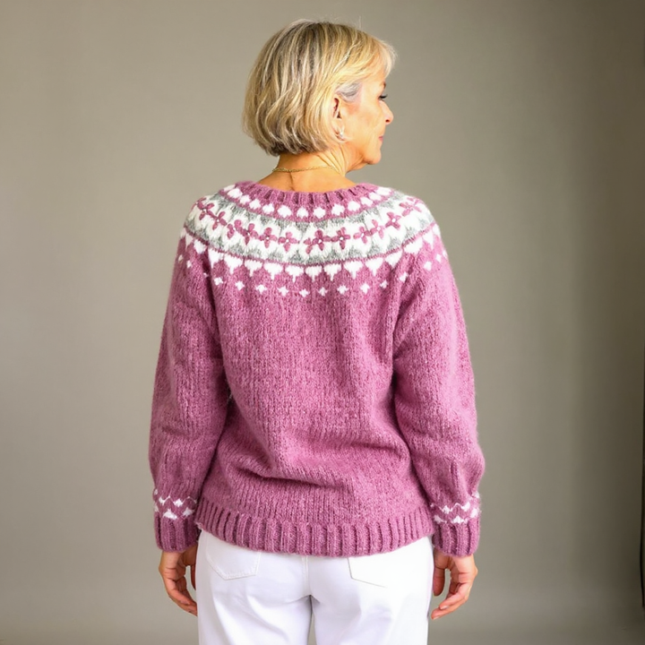 Solene | Nordic-Patterned Knit Cardigan