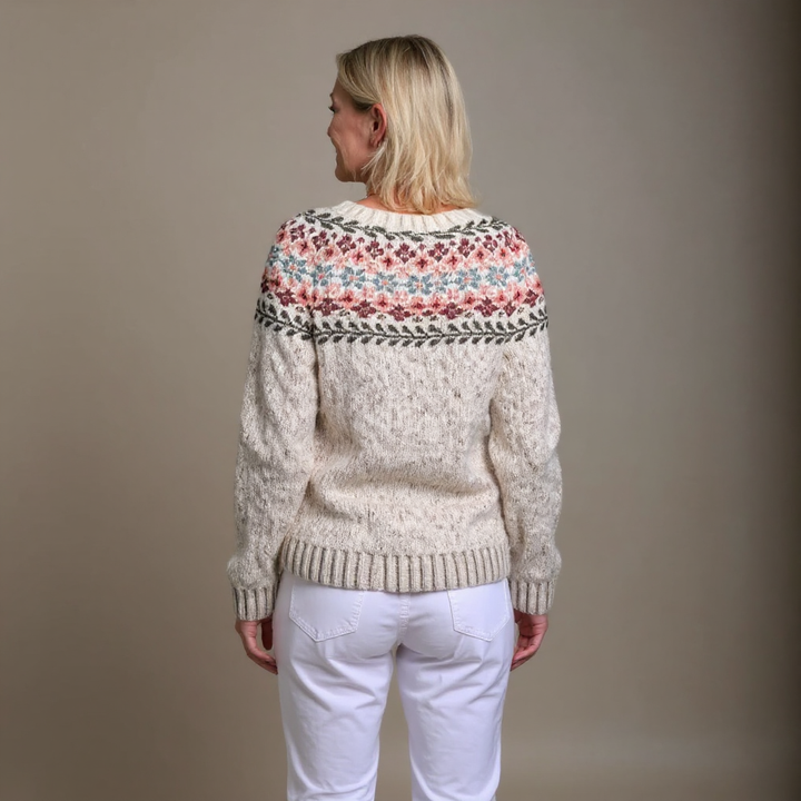 Solveig | Floral Nordic Knit Cardigan