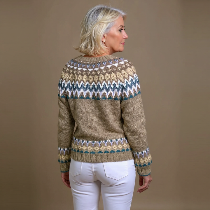 Freda | Nordic-Pattern Button Cardigan
