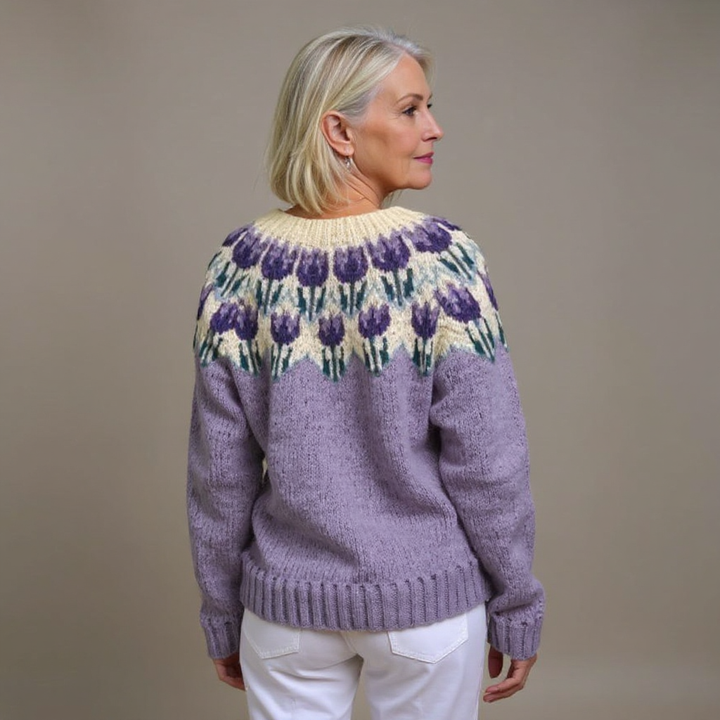 Marion Vale | Floral-Knit Button Cardigan