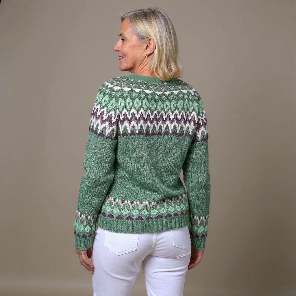 Della | Nordic-Patterned Knit Cardigan