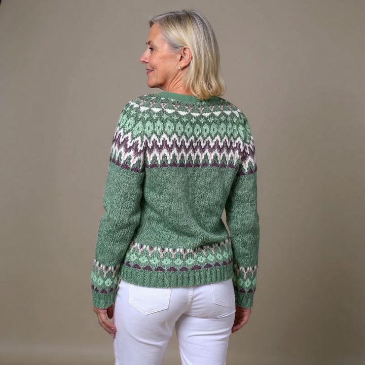 Della | Nordic-Patterned Knit Cardigan
