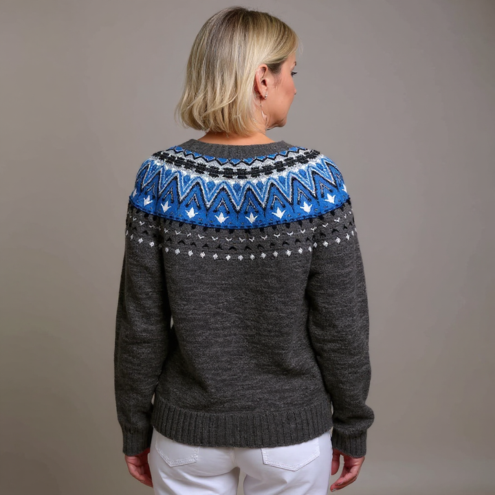 Elin | Nordic Patterned Button-Front Cardigan