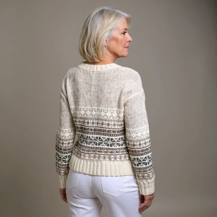 Marion Brook | Nordic-Pattern Button Cardigan