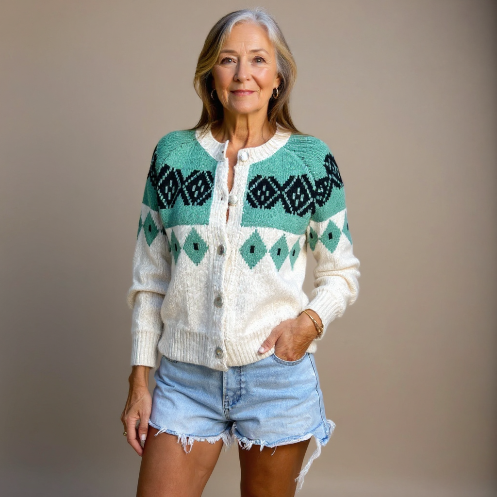 Marlee | Patterned Button-Front Cardigan