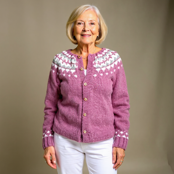 Solene | Nordic-Patterned Knit Cardigan