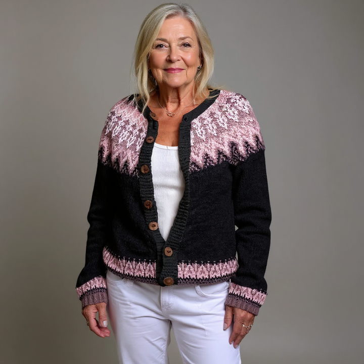 Anja | Nordic-Pattern Button Cardigan