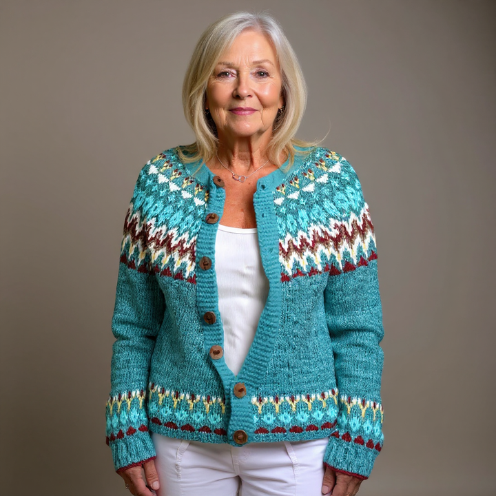 Liv | Nordic Patterned Knit Cardigan