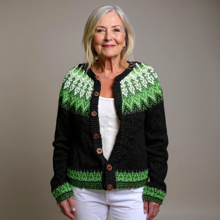 Karin | Patterned Nordic Knit Cardigan