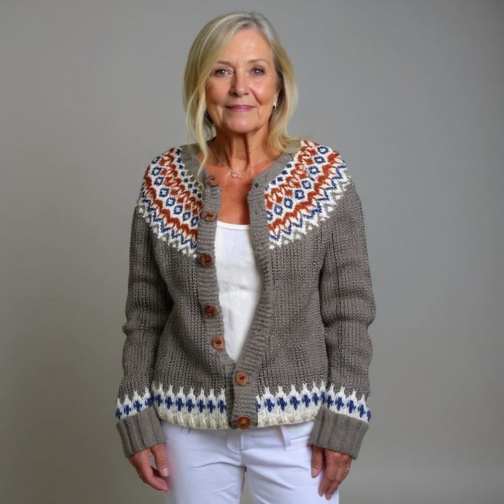 Adelheid | Nordic Pattern Knit Cardigan