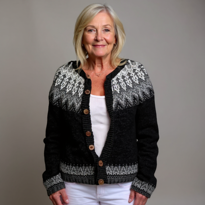 Britta | Nordic Pattern Button Cardigan