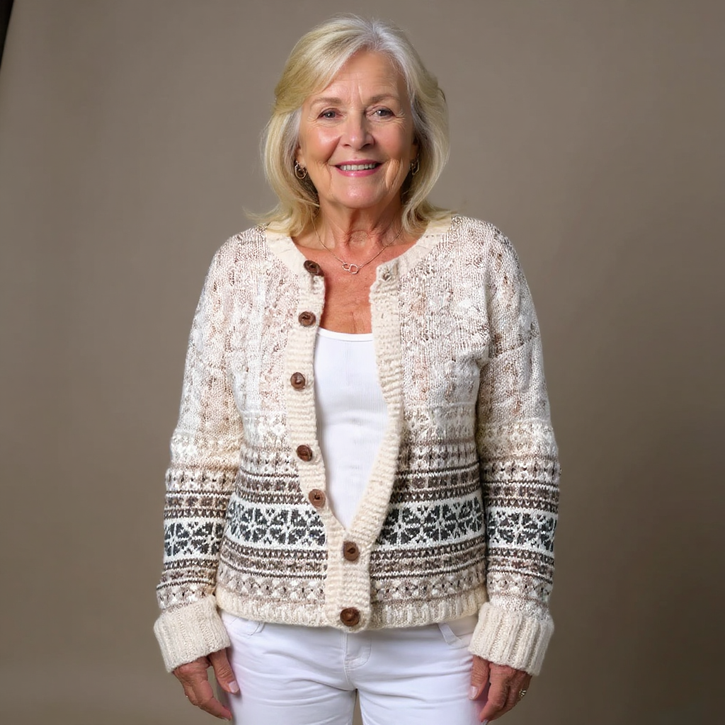 Marion Brook | Nordic-Pattern Button Cardigan