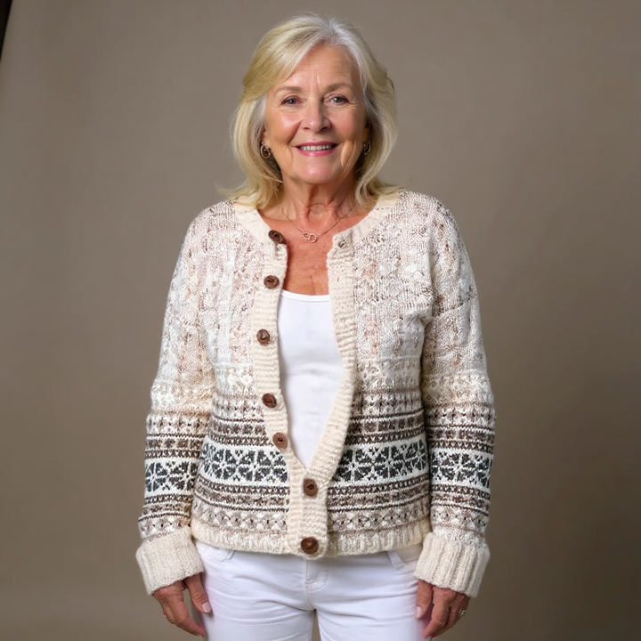 Marion Brook | Nordic-Pattern Button Cardigan