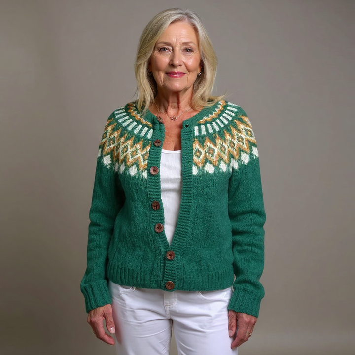Calla | Nordic-Pattern Knit Cardigan