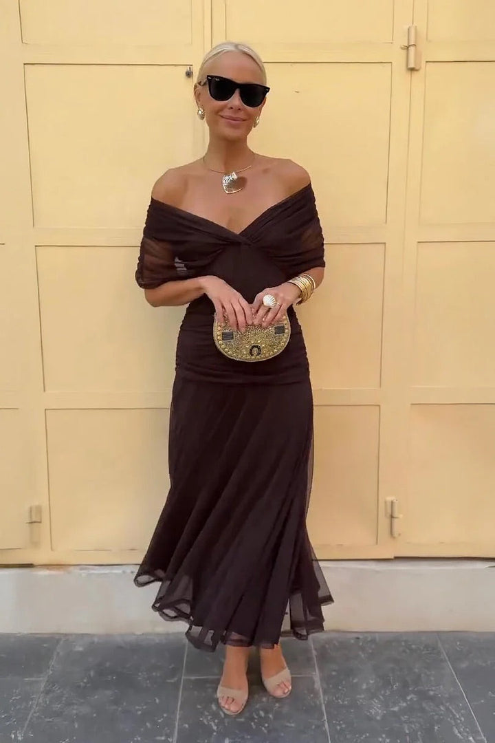 Aveline | Draped V-Neck Maxi Dress