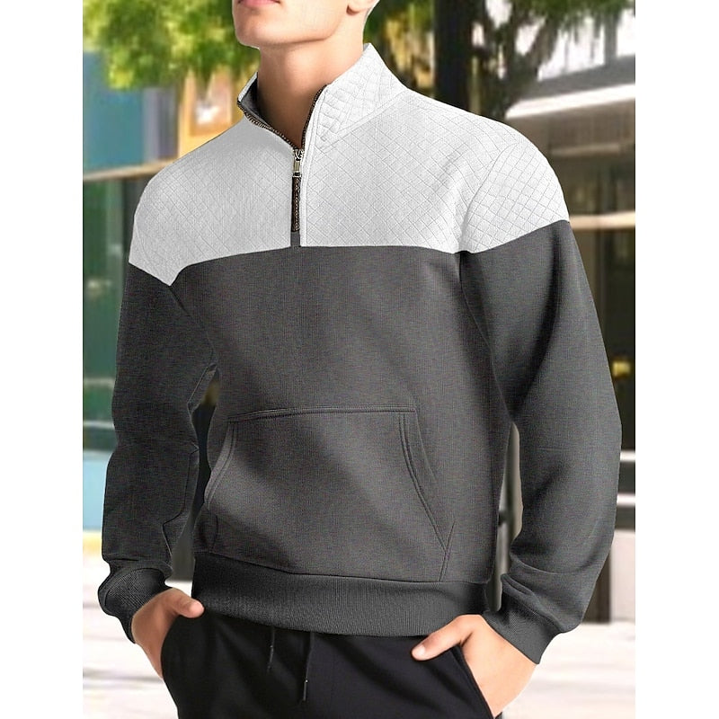 Spencer | Colour-Block Quarter-Zip Sweatshirt