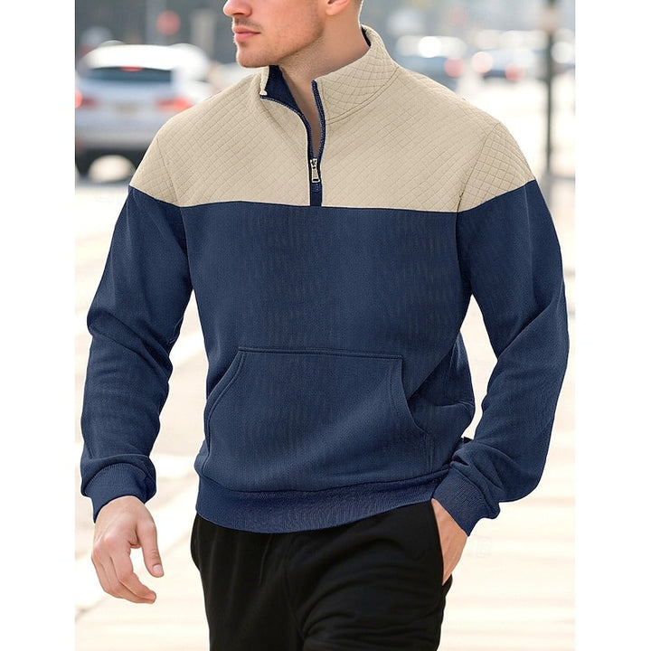 Spencer | Colour-Block Quarter-Zip Sweatshirt