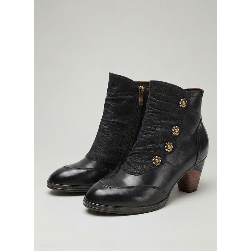 Rosabel | Ruched Block-Heel Ankle Boots