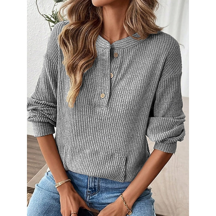 Nadia | Textured Button-Neck Top