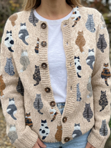 Katharine | Cosy Feline-Print Cardigan