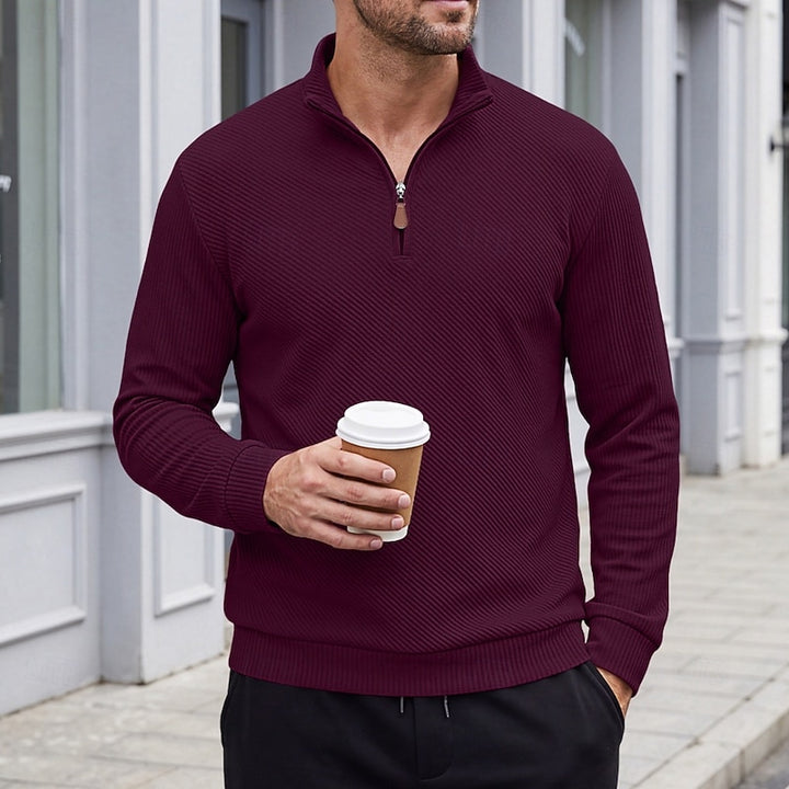 Harrison | Textured Quarter-Zip Pullover