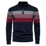 Reuben | Colour-Block Quarter-Zip Sweater