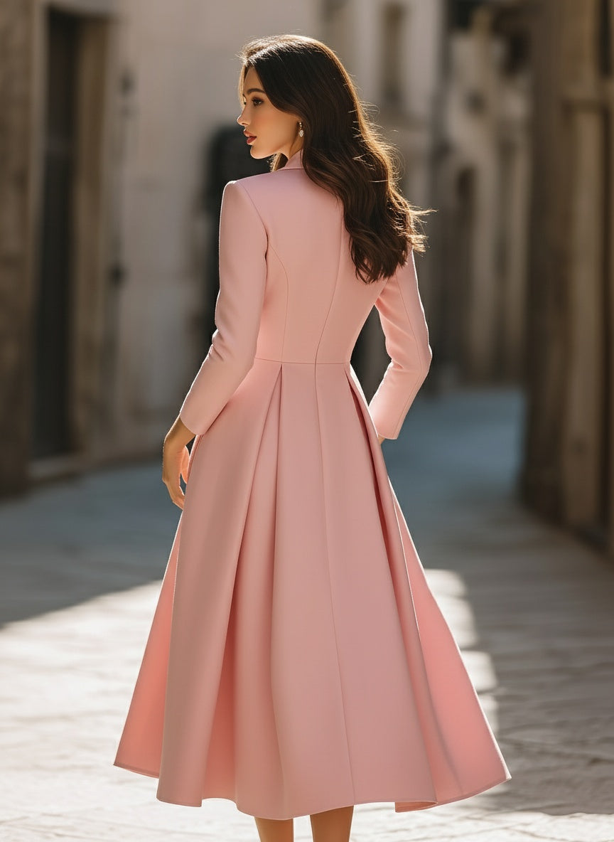 Lucille | Tailored Pleated Midi Dress
