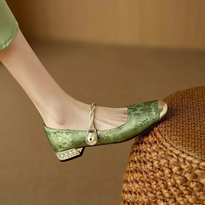 Fiona | Braided Pearl-Strap Flats