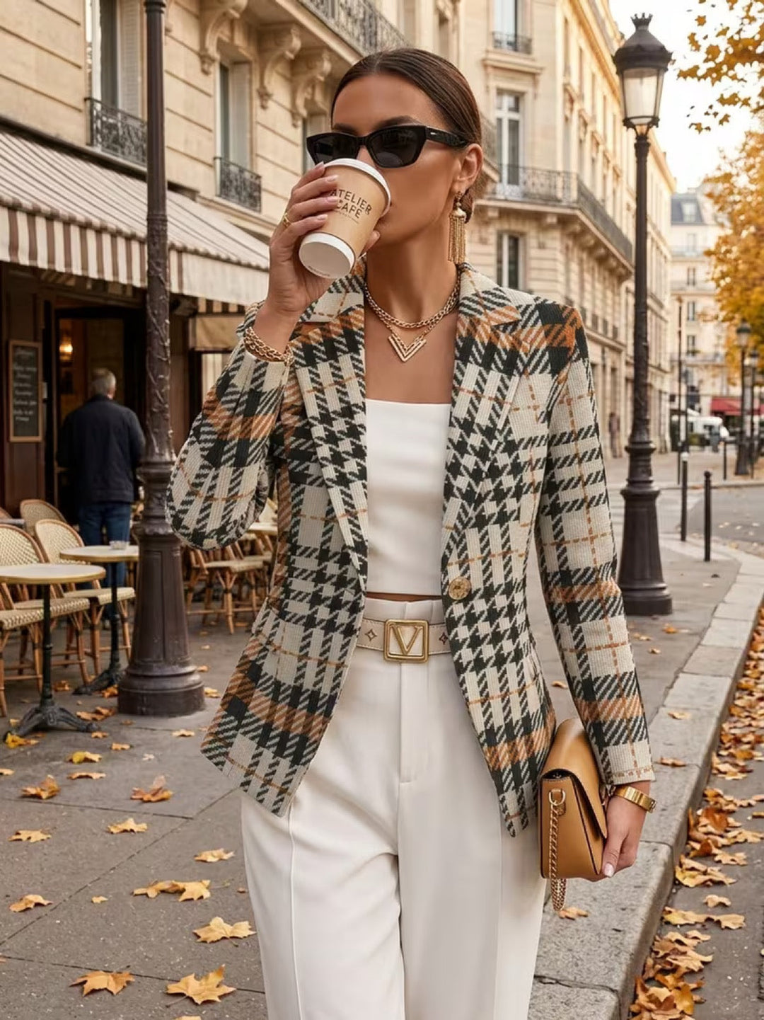 Philippa | Tailored Houndstooth Blazer