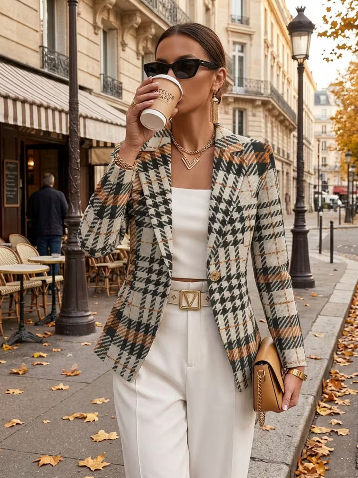 Philippa | Tailored Houndstooth Blazer