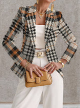 Philippa | Tailored Houndstooth Blazer