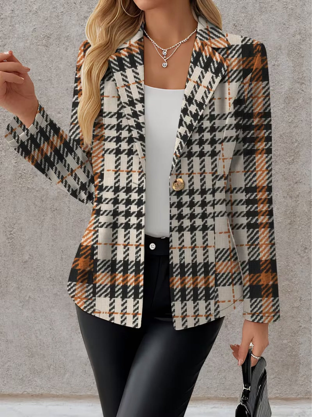 Philippa | Tailored Houndstooth Blazer