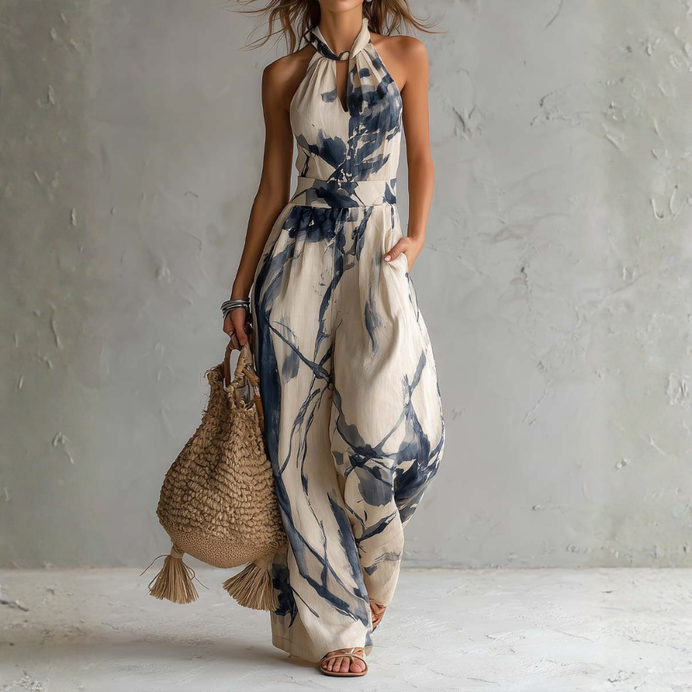 Rosaline | Halterneck Wide-Leg Jumpsuit