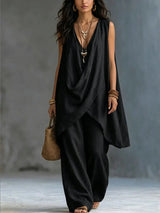 Yvonne | Draped Wide-Leg Two-Piece Set