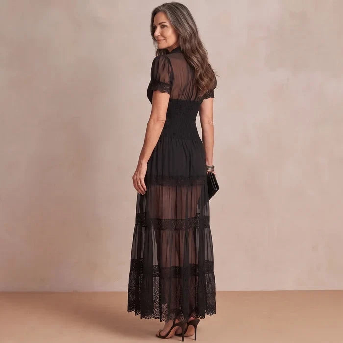 Adelina | Tiered Lace Maxi Dress