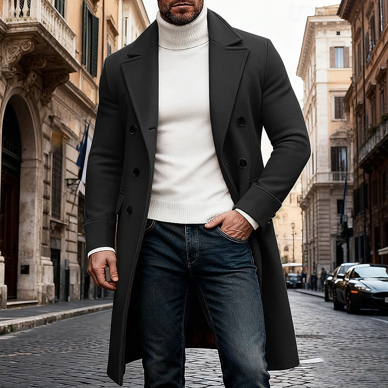 Spencer | Classic Double-Breasted Long Coat