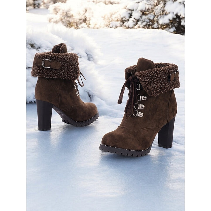 Lorena | Cosy Lace-Up Heeled Winter Boots