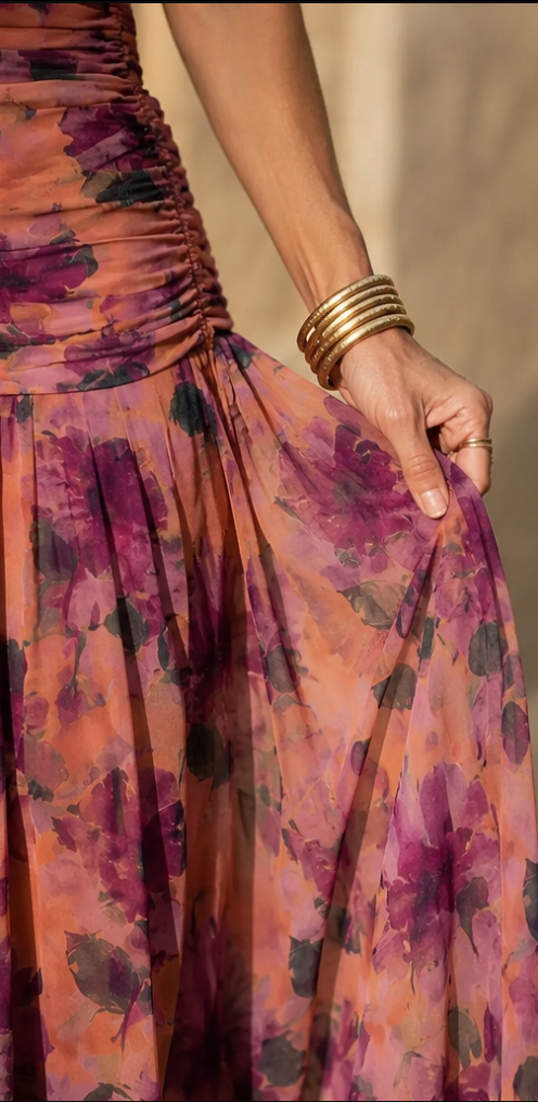 Solene | Off-Shoulder Floral Maxi Dress