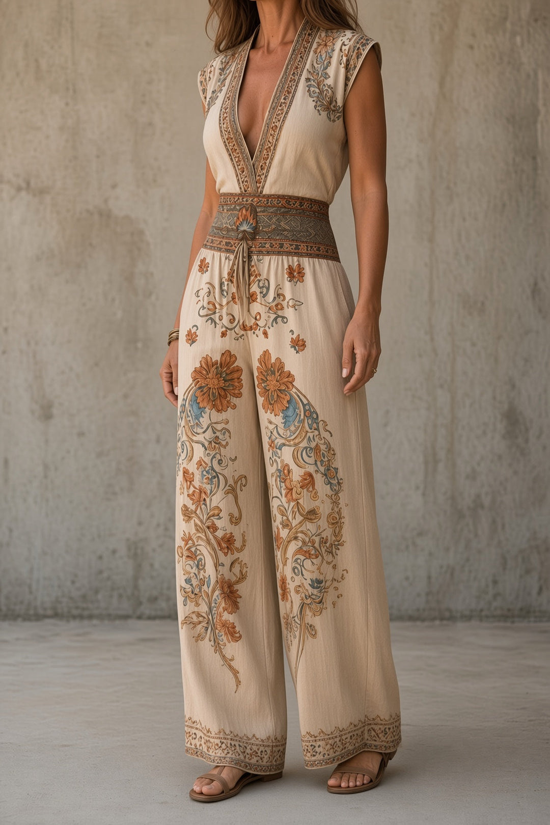 Rosetta | Bohemian Wide-Leg Jumpsuit