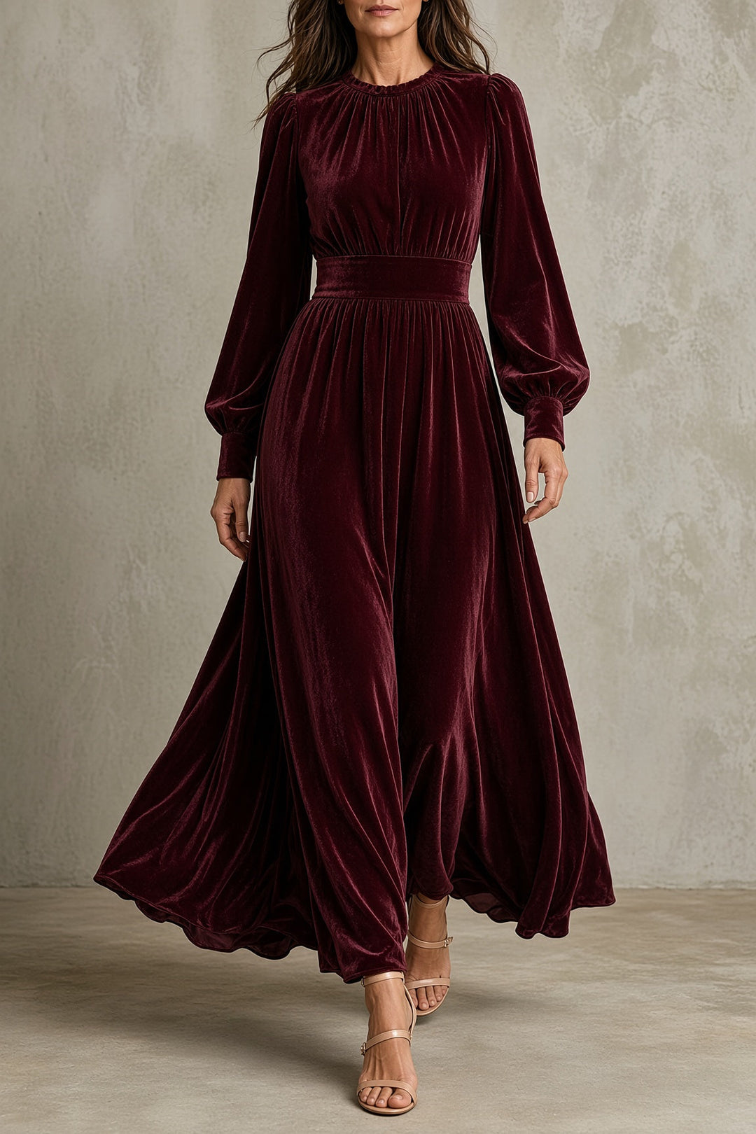 Rhea | Flowing Pleated Maxi Dress