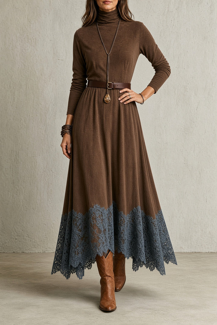 Genevieve | Lace-Hem Maxi Dress