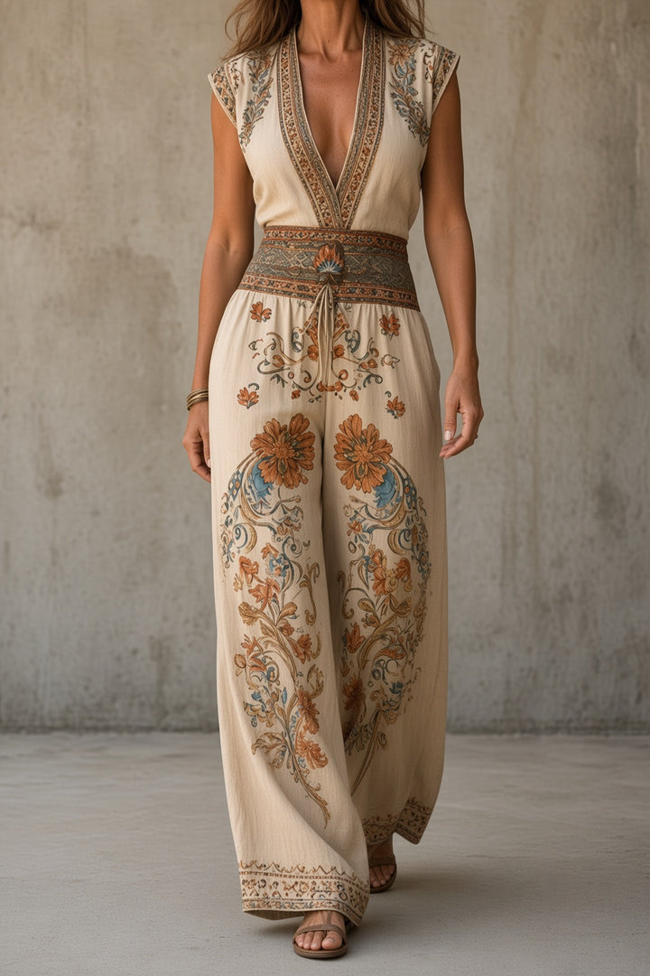 Rosetta | Bohemian Wide-Leg Jumpsuit